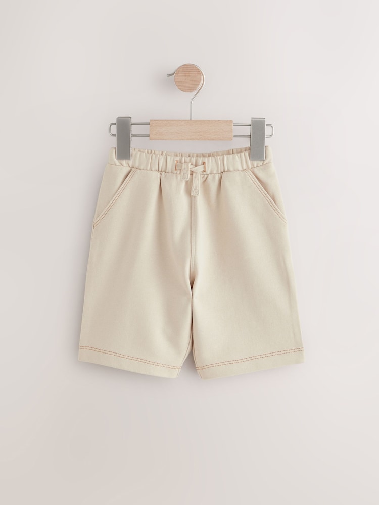 Светло-бежевая Off White - Jersey Carpenter 100% Cotton Shorts (3mths-7yrs) - Изображение 1 из 8
