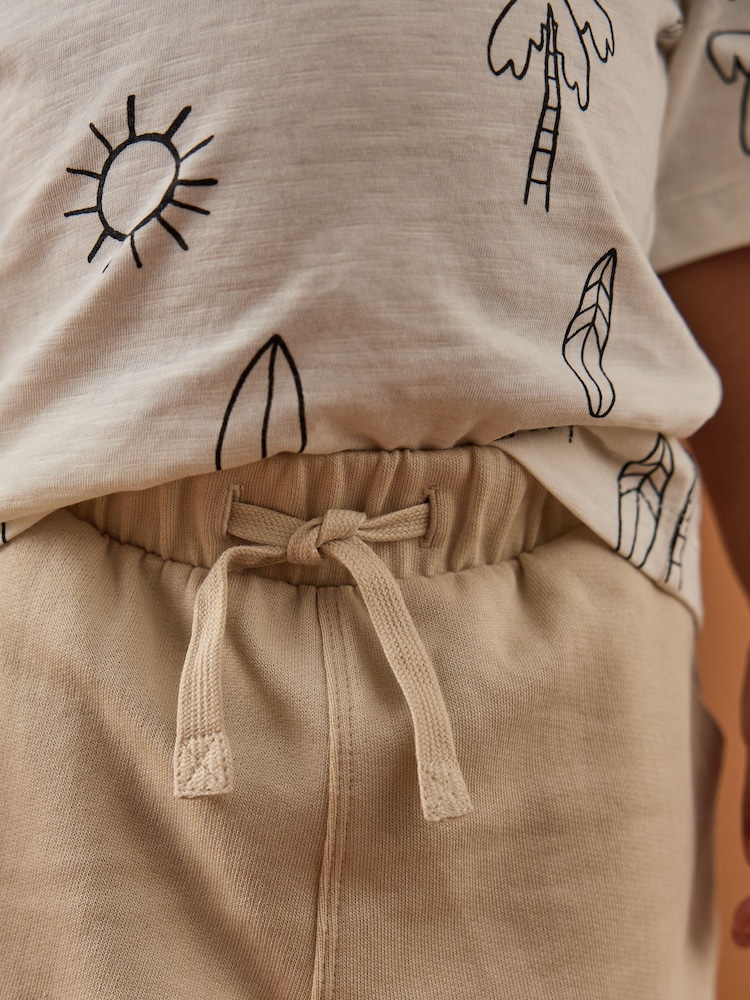 Ecru Off White Jersey Carpenter 100% Cotton Shorts (3mths-7yrs) - Image 3 of 8