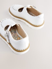 White Wide Fit (G) T-Bar Shoes - Image 4 of 5