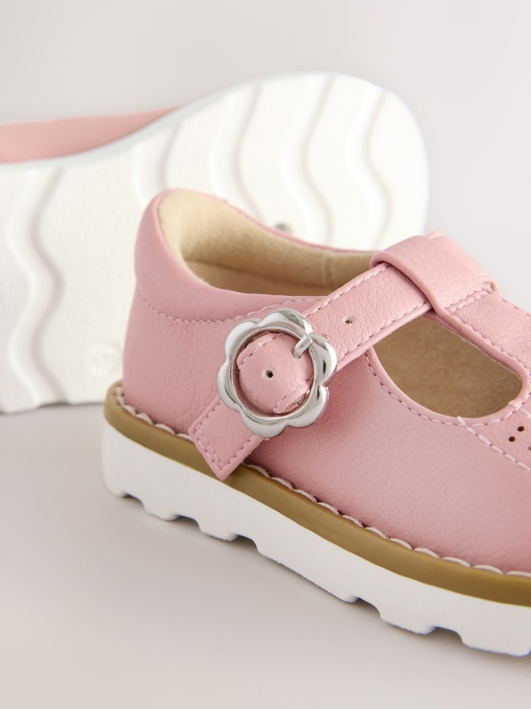 Pink Wide Fit (G) T-Bar Shoes - Image 5 of 5