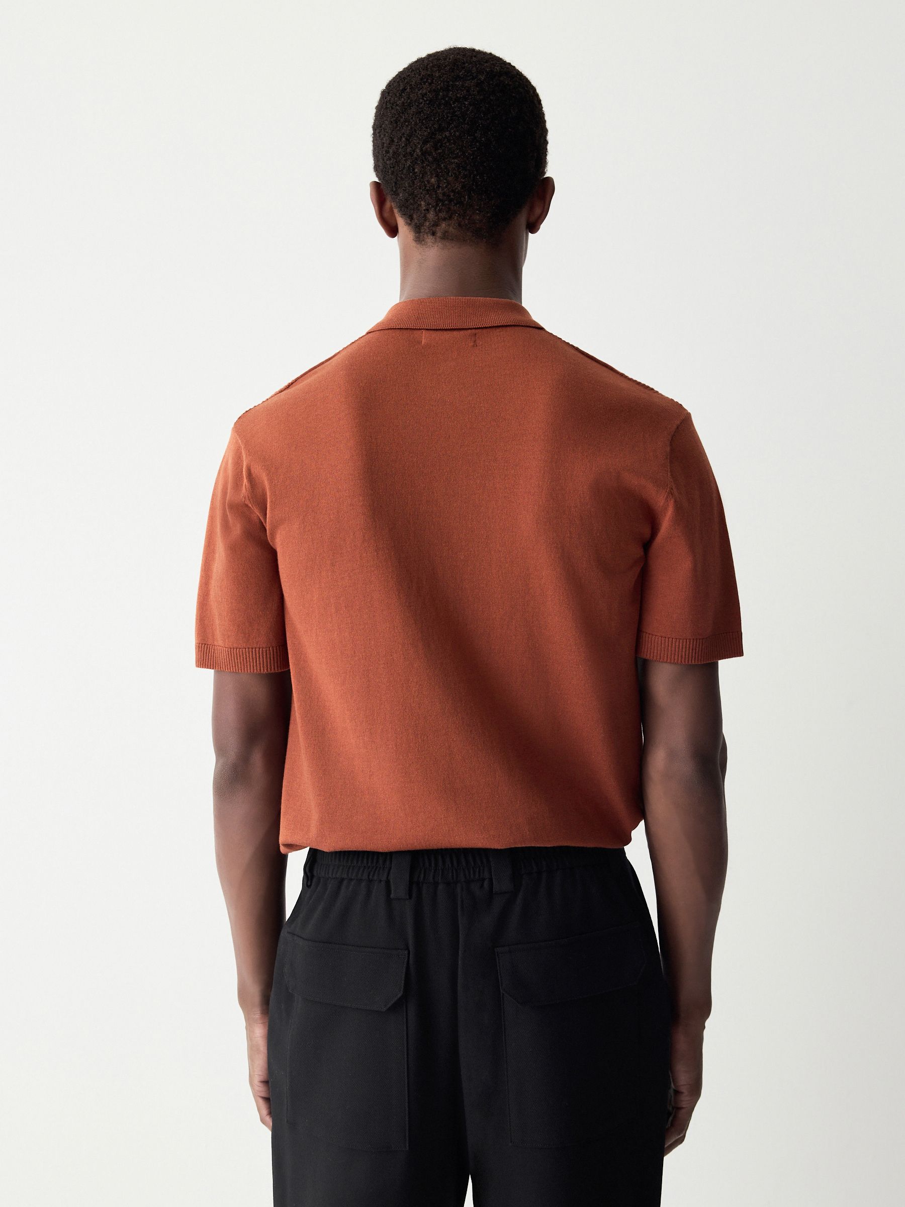 Buy Rust Red Regular Fit Cotton Rich Textured Knit Quarter Zip