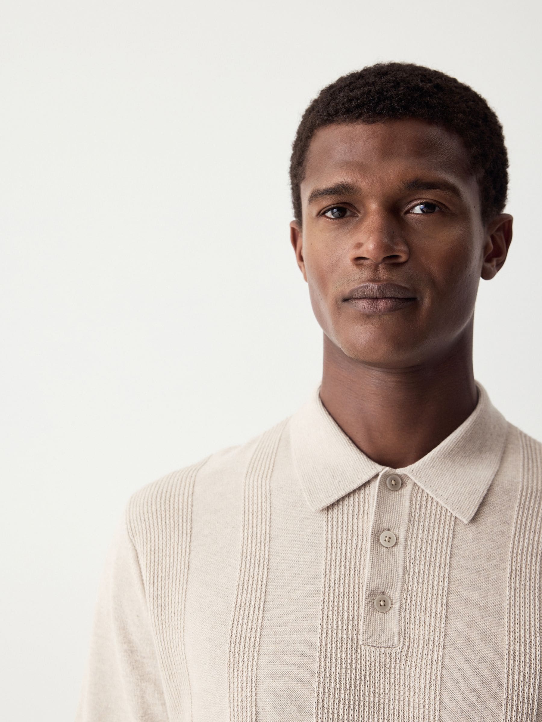 【新品】25ss h beauty&youth cotton polo knit BRAIDED TEXTURED KNIT POLO - Butter | ZARA Canada