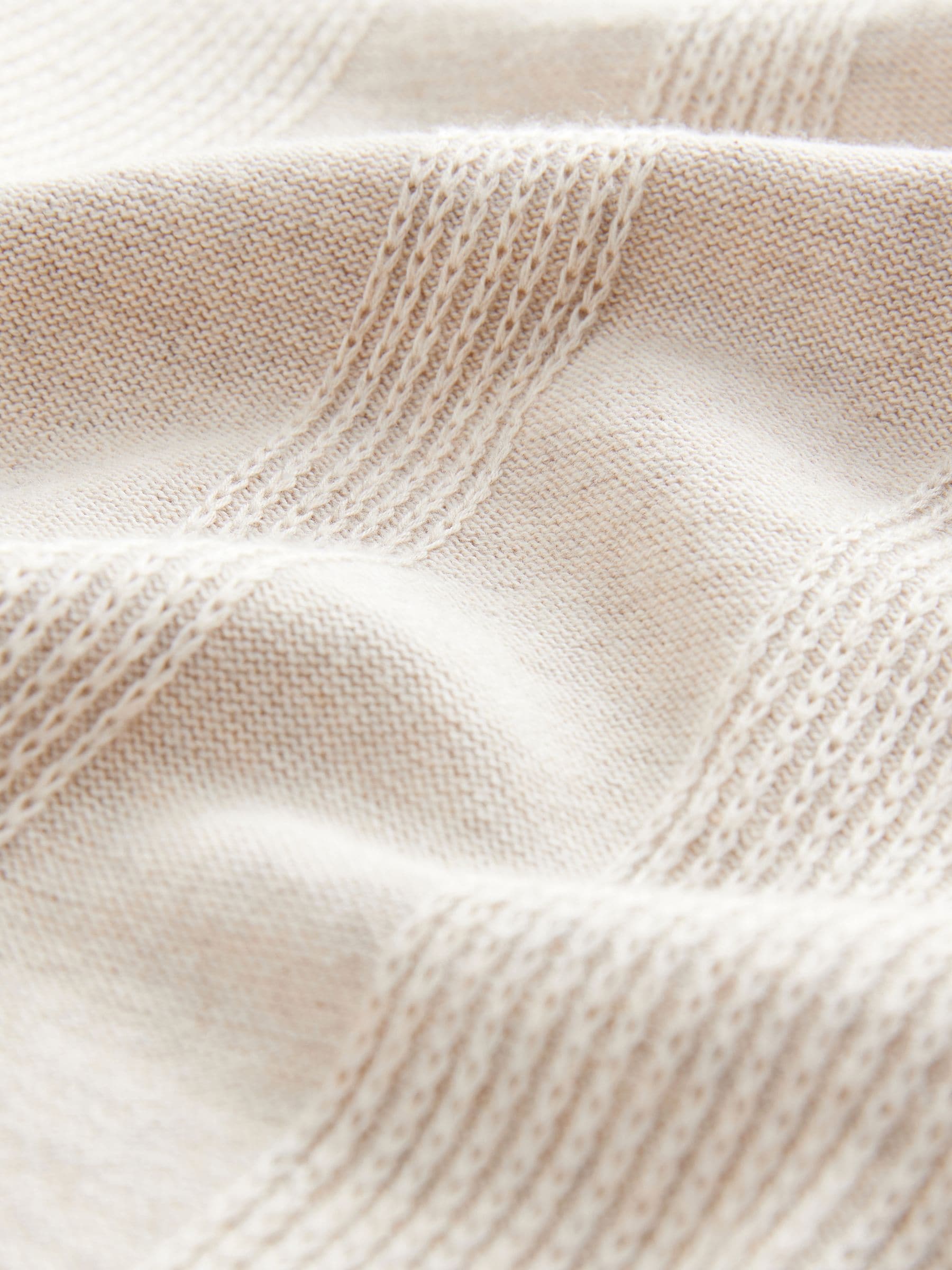 Buy Neutral Regular Fit Cotton Rich Textured Short Sleeve Knit