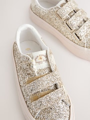 Gold Glitter Wide Fit (G) Touch Fastening Trainers - Image 3 of 5