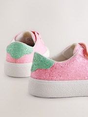 Pink Glitter Wide Fit (G) Touch Fastening Trainers - Image 4 of 5