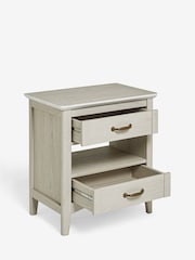 Grey Oakham Oak Effect 2 Drawer Wide Bedside Table - Image 5 of 7