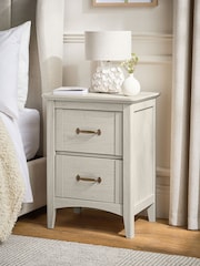 Grey Oakham Oak Effect 2 Drawer Bedside Table - Image 2 of 8
