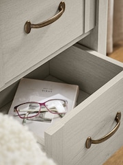 Grey Oakham Oak Effect 2 Drawer Bedside Table - Image 3 of 8