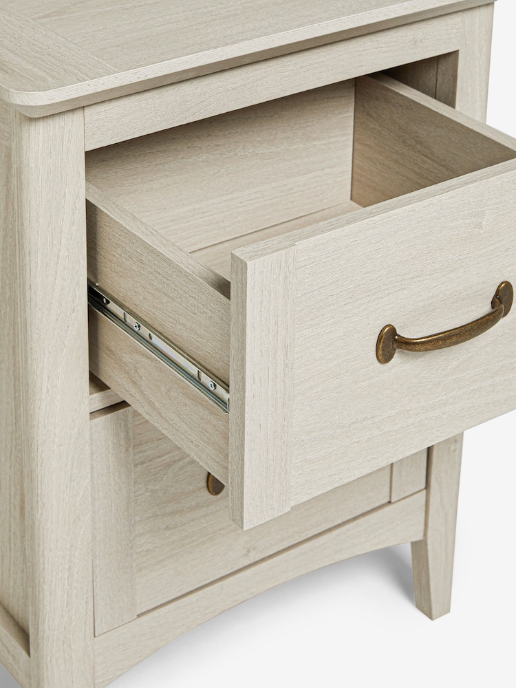 Grey Oakham Oak Effect 2 Drawer Bedside Table - Image 8 of 8