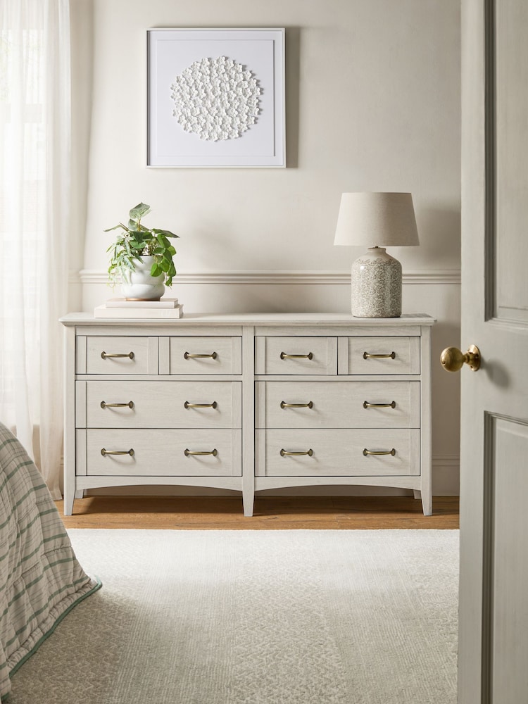 Grey Oakham Oak Effect 8 Drawer Chest of Drawers - Image 1 of 8