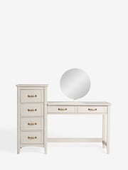 Grey Oakham Oak Effect 6 Drawer Wide Console Dressing Table - Image 4 of 8