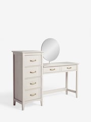 Grey Oakham Oak Effect 6 Drawer Wide Console Dressing Table - Image 5 of 8