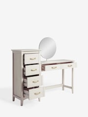 Grey Oakham Oak Effect 6 Drawer Wide Console Dressing Table - Image 6 of 8