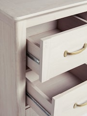 Grey Oakham Oak Effect 6 Drawer Wide Console Dressing Table - Image 8 of 8