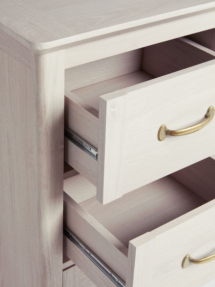 Grey Oakham Oak Effect 6 Drawer Wide Console Dressing Table - Image 8 of 8