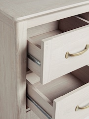 Grey Oakham Oak Effect 6 Drawer Wide Console Dressing Table - Image 10 of 10