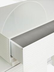 White Sloane Ribbed Glass Console Dressing Table - Image 10 of 10