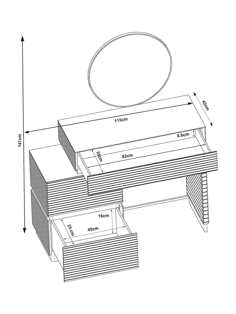 White Sloane Ribbed Glass Console Dressing Table - Image 10 of 10 White Sloane Ribbed Glass Console Dressing Table - Image 10 of 10
