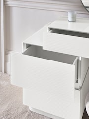 White Sloane Ribbed Glass Console Dressing Table - Image 3 of 4