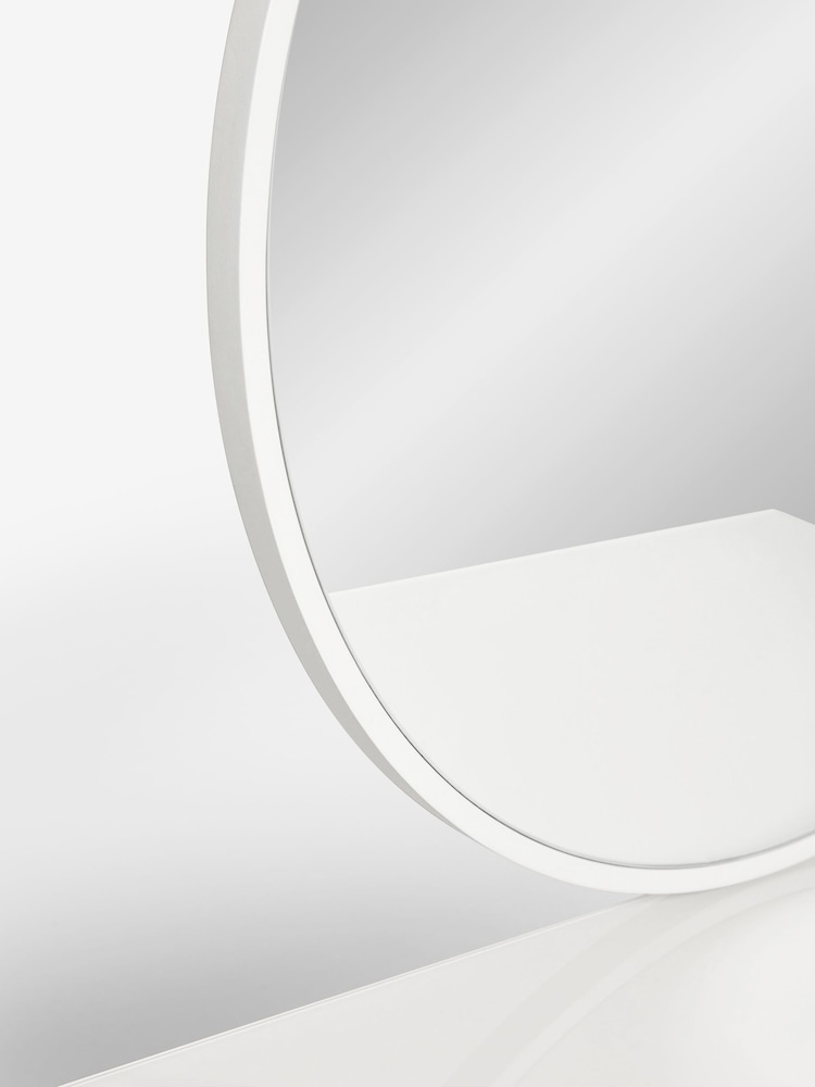 White Sloane Ribbed Glass Console Dressing Table - Image 4 of 4