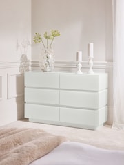 White Sloane Ribbed 6 Drawer Glass - Image 2 of 8