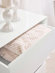 White Sloane Ribbed 6 Drawer Glass - Image 3 of 8