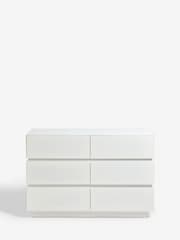 White Sloane Ribbed 6 Drawer Glass - Image 4 of 8