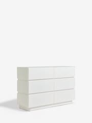 White Sloane Ribbed 6 Drawer Glass - Image 6 of 8