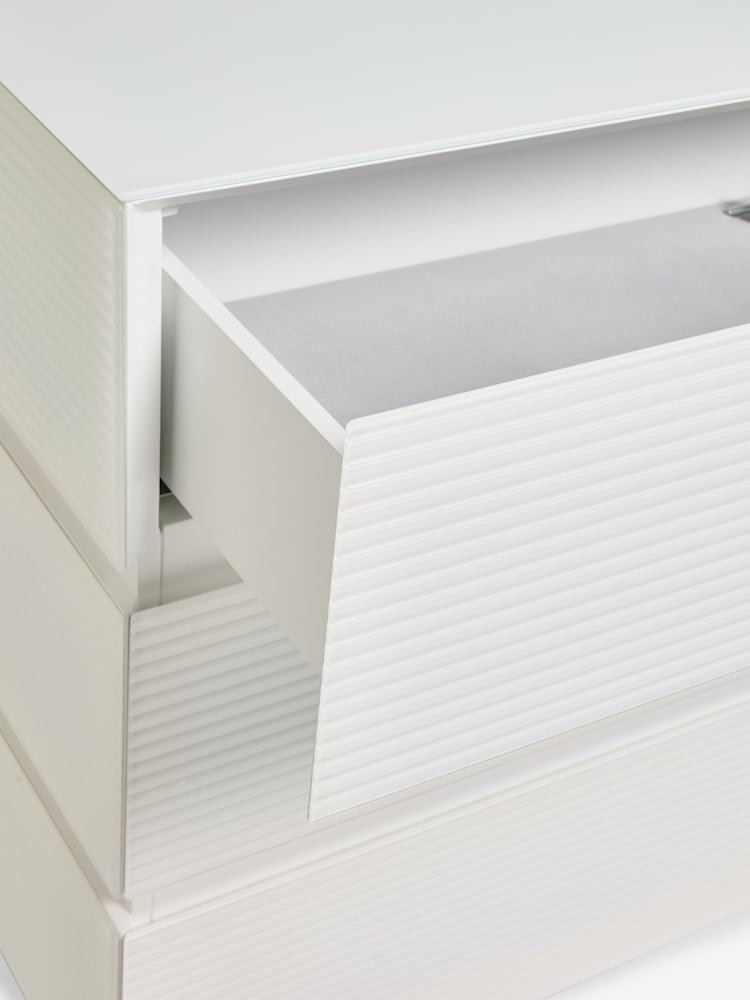 White Sloane Ribbed 6 Drawer Glass - Image 8 of 8