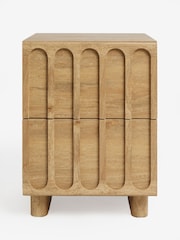 Mid Natural Floyd Mango Effect 2 Drawer Bedside Table - Image 5 of 6