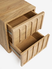 Mid Natural Floyd Mango Effect 2 Drawer Bedside Table - Image 8 of 8