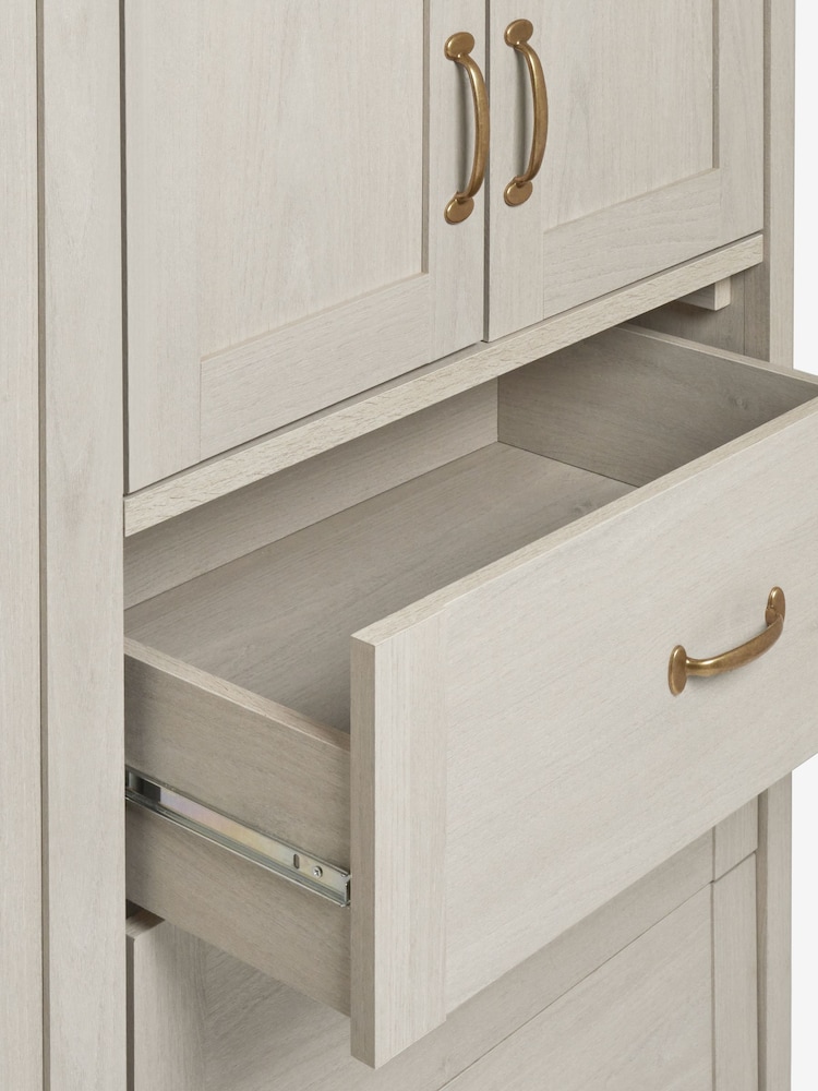 Grey Oakham Oak Effect 4 Door Wardrobe - Image 9 of 9