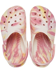 Crocs Pink Kids Marble Clogs - Image 6 of 7