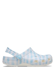 Crocs Blue Kids Gingham Clogs - Image 1 of 7
