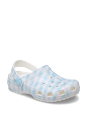 Crocs Blue Kids Gingham Clogs - Image 3 of 7