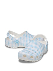 Crocs Blue Kids Gingham Clogs - Image 5 of 7