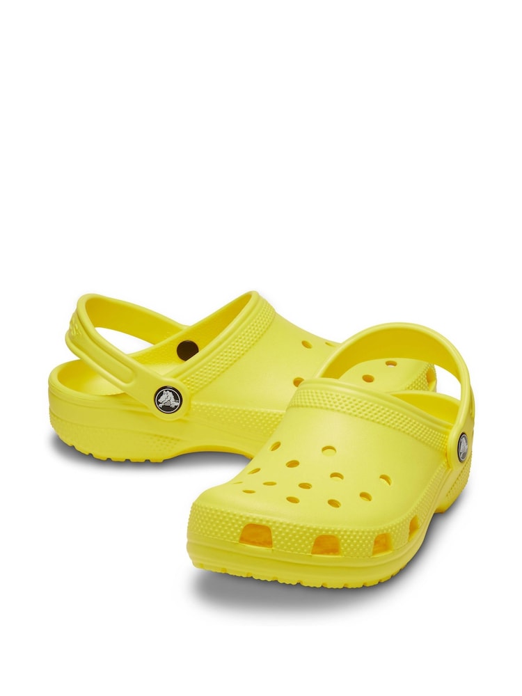 Crocs Cyber Yellow Kids Unisex Classic Clogs - Image 4 of 7