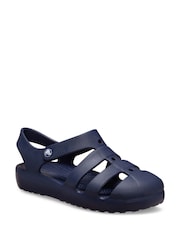 Crocs Navy Kids Fisherman Sandals - Image 3 of 7