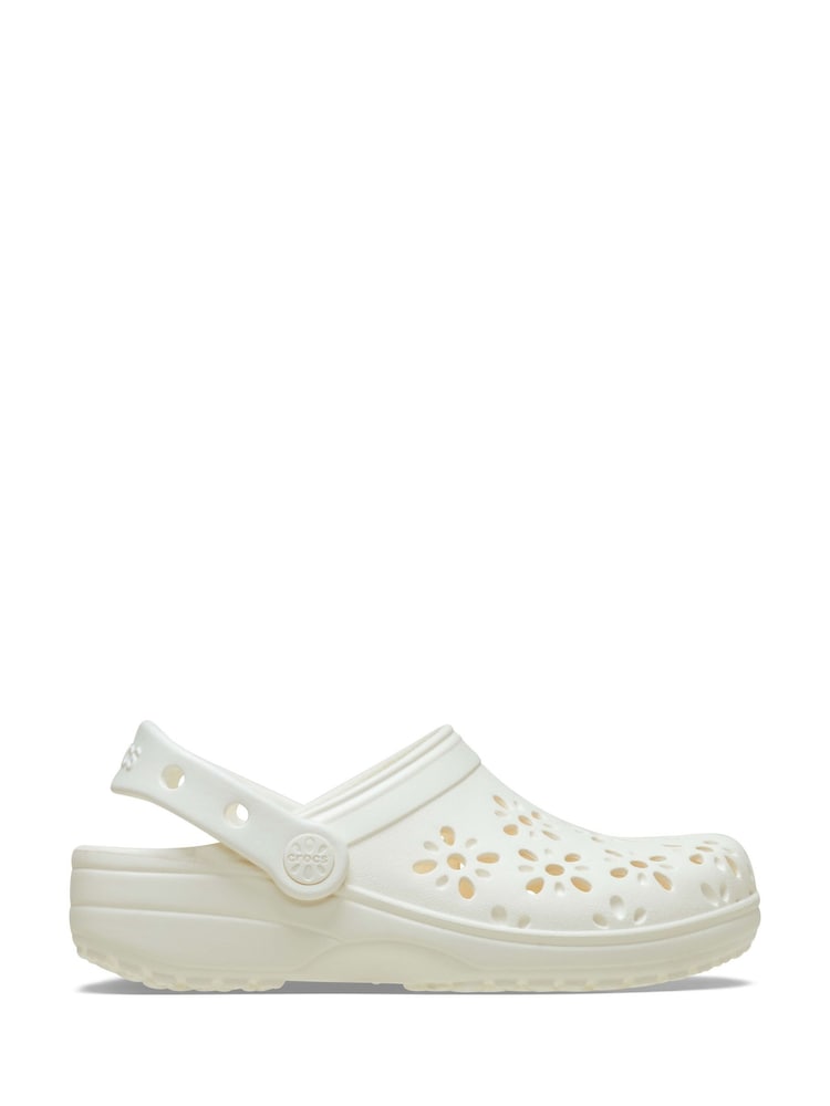 Crocs Chalk Kids Floral Cut Out Clogs - Image 1 of 7