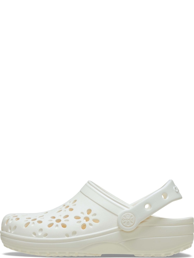 Crocs Chalk Kids Floral Cut Out Clogs - Image 2 of 7