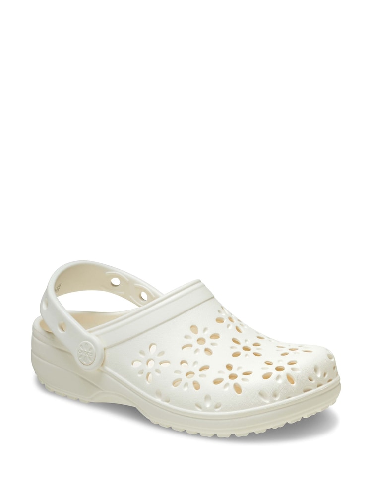 Crocs Chalk Kids Floral Cut Out Clogs - Image 3 of 7
