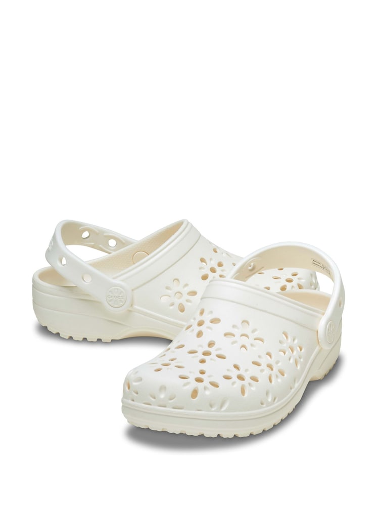 Crocs Chalk Kids Floral Cut Out Clogs - Image 4 of 7