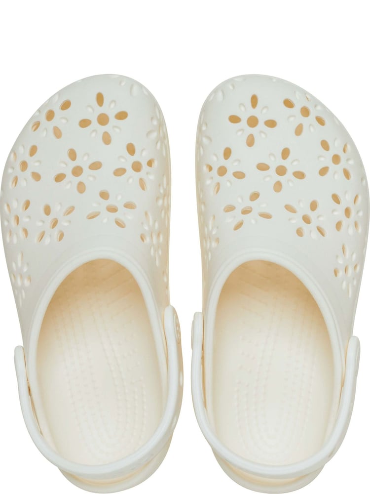 Crocs Chalk Kids Floral Cut Out Clogs - Image 6 of 7