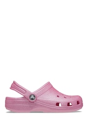 Crocs Pink Glitter Toddler Classic Glitter Clog Shoes - Image 1 of 7