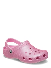 Crocs Pink Glitter Toddler Classic Glitter Clog Shoes - Image 3 of 7