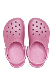 Crocs Pink Glitter Toddler Classic Glitter Clog Shoes - Image 5 of 7
