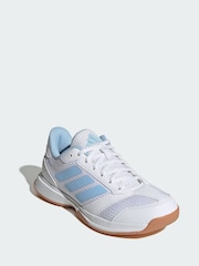adidas White Ligra 8 Indoor Shoes - Image 1 of 4