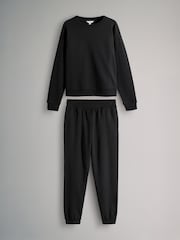 The Set Black 2 Piece Sweatshirt / Cuffed Joggers Coord - Image 1 of 6