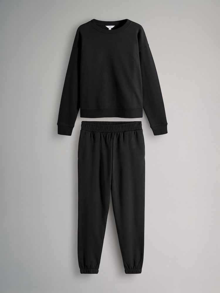 The Set Black 2 Piece Sweatshirt / Cuffed Joggers Coord - Image 1 of 6