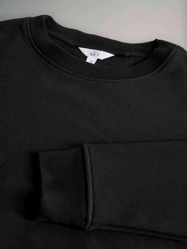 The Set Black 2 Piece Sweatshirt / Cuffed Joggers Coord - Image 4 of 6